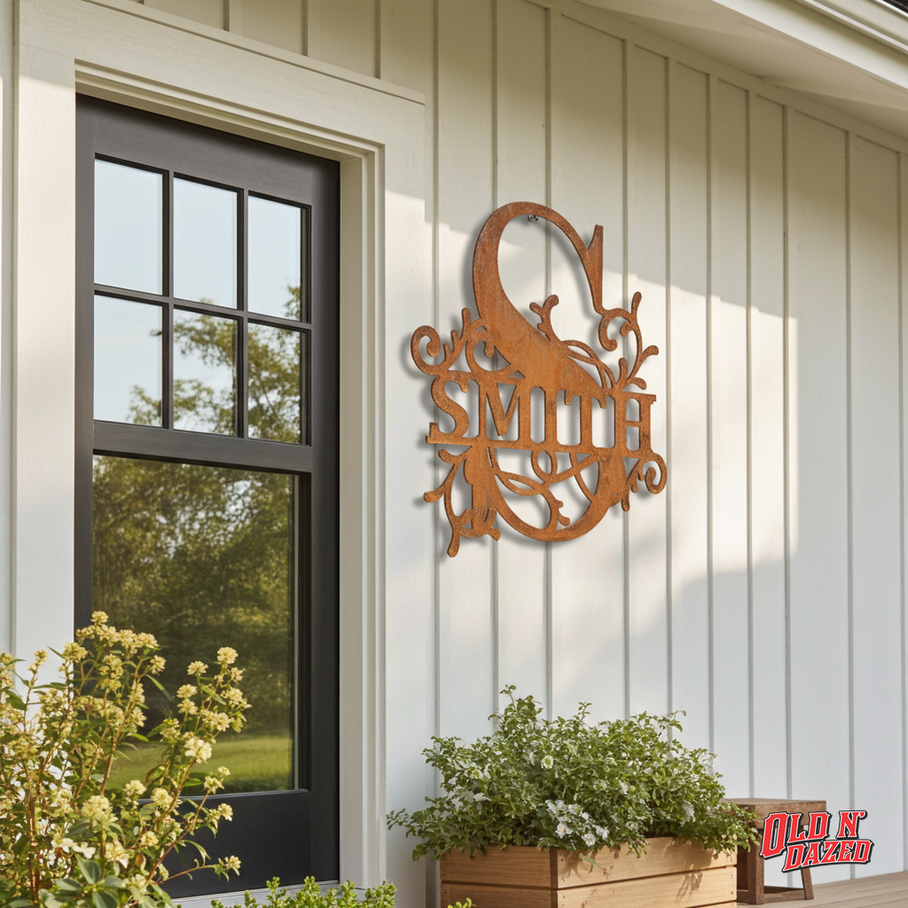 Split Letter Monogram | Custom Made Metal Wall Art – Old n Dazed