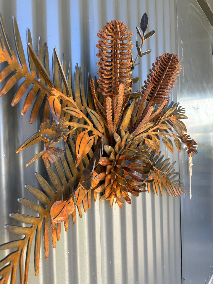 Australian Native Flower Garland – Metal Sculpture - Garden Art-Old n Dazed