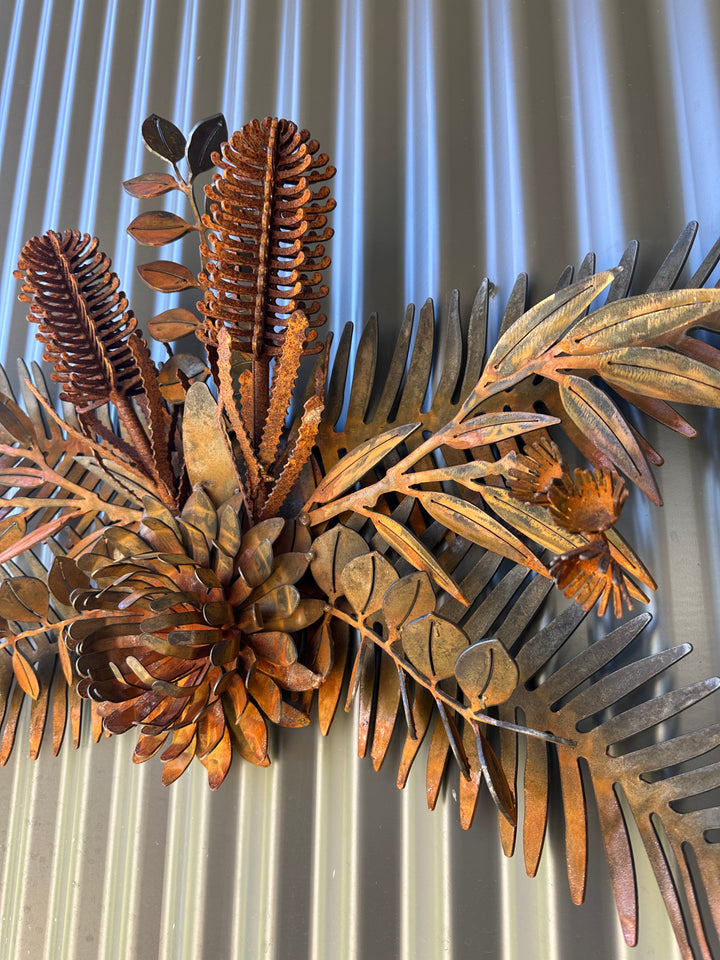 Australian Native Flower Garland – Metal Sculpture - Garden Art-Old n Dazed