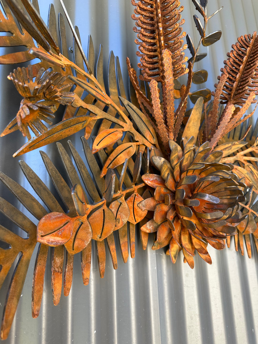 Australian Native Flower Garland – Metal Sculpture - Garden Art-Old n Dazed