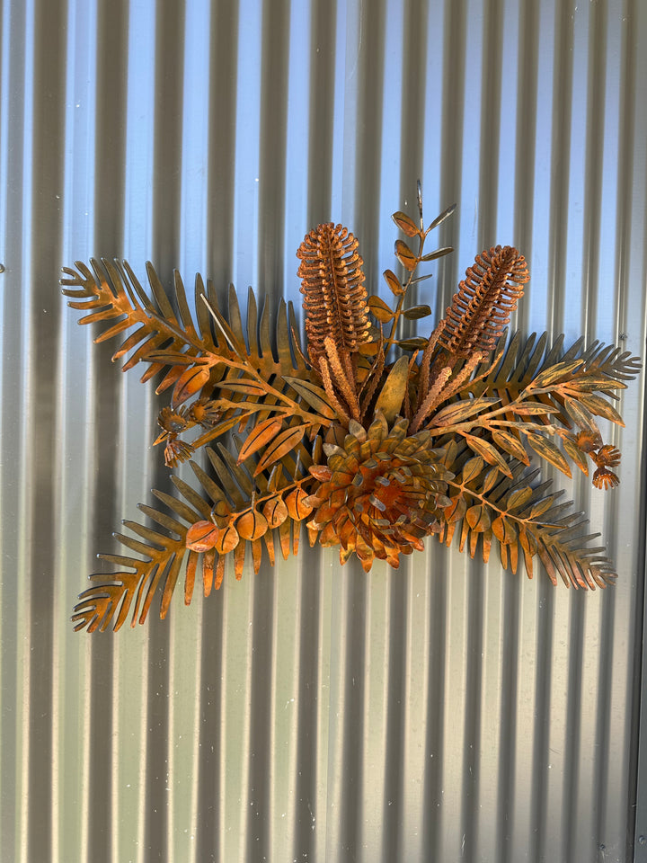 Australian Native Flower Garland – Metal Sculpture - Garden Art-Old n Dazed