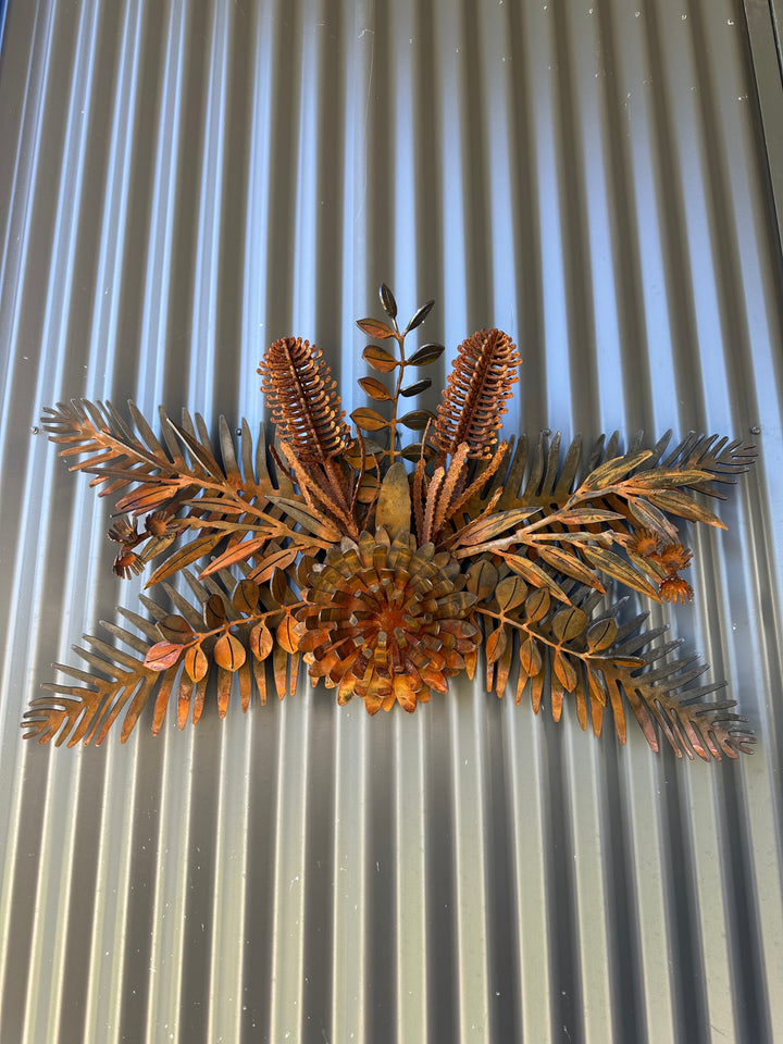 Australian Native Flower Garland – Metal Sculpture - Garden Art-Old n Dazed