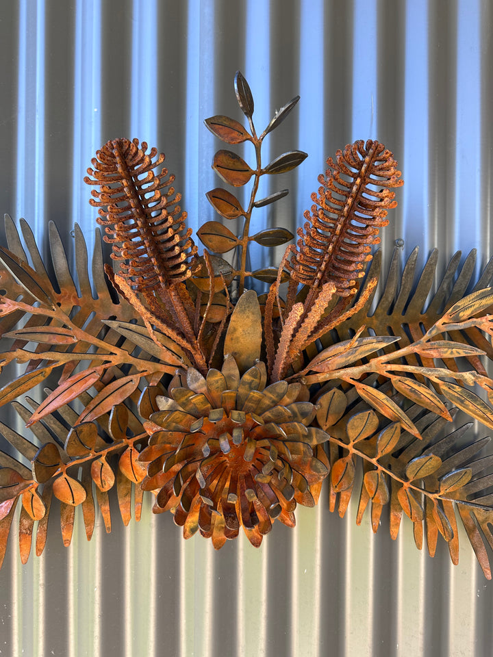 Australian Native Flower Garland – Metal Sculpture - Garden Art-Old n Dazed