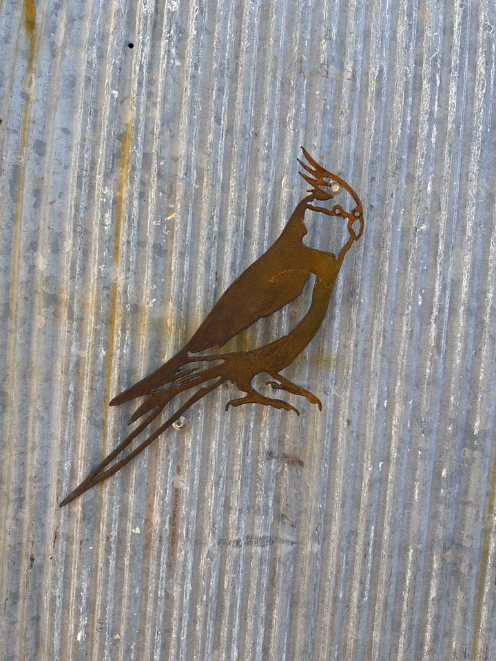 Cockatiel Metal Art Garden Art-Old n Dazed