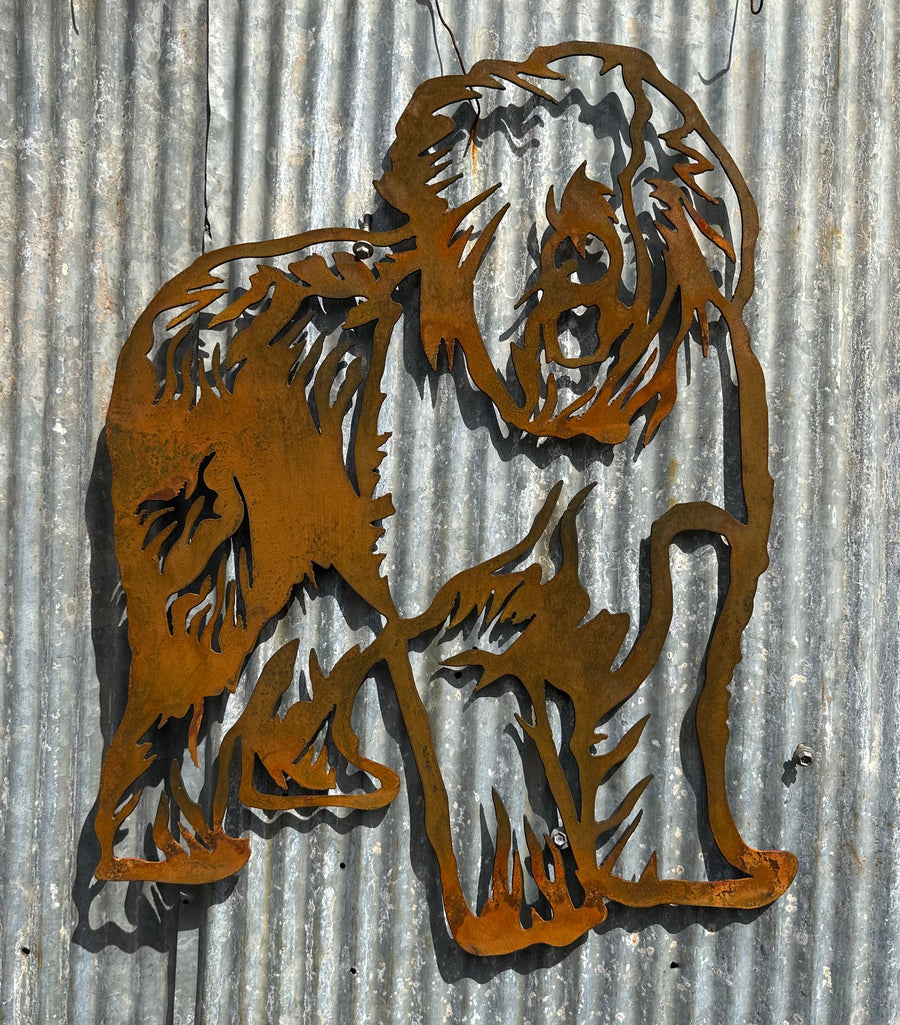 Old English Sheep Metal Wall Art - Dog Garden Art-Old n Dazed