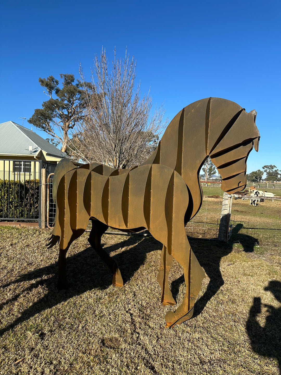 Steel Stride – Metal Horse Sculpture (4 Sizes Available)-Old n Dazed