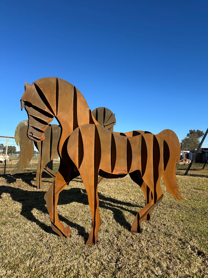 Steel Stride – Metal Horse Sculpture (4 Sizes Available)-Old n Dazed