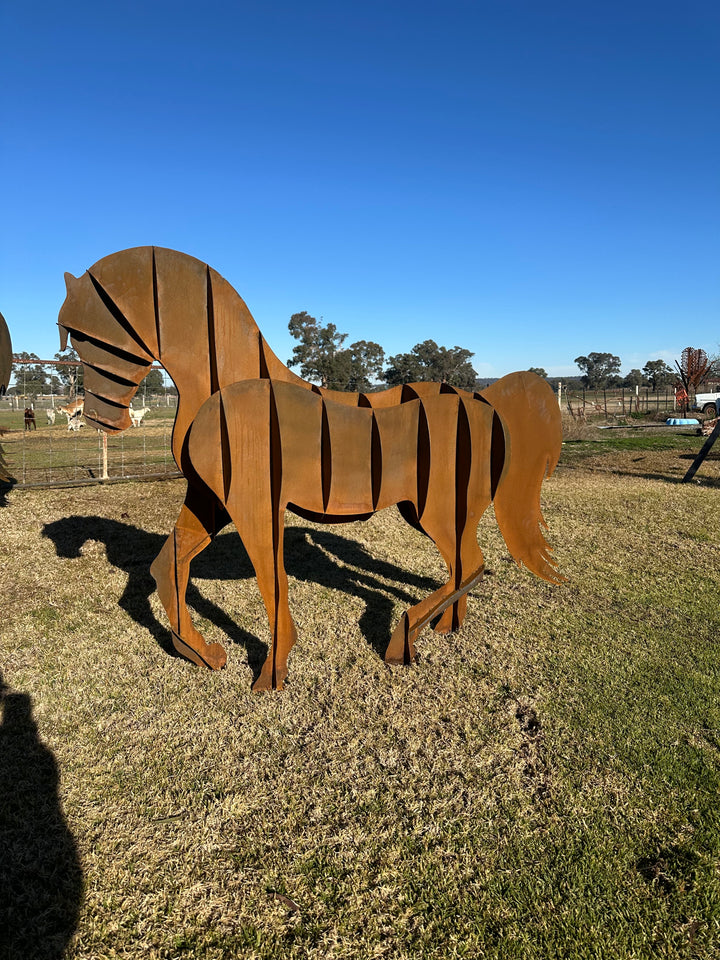 Steel Stride – Metal Horse Sculpture (4 Sizes Available)-Old n Dazed