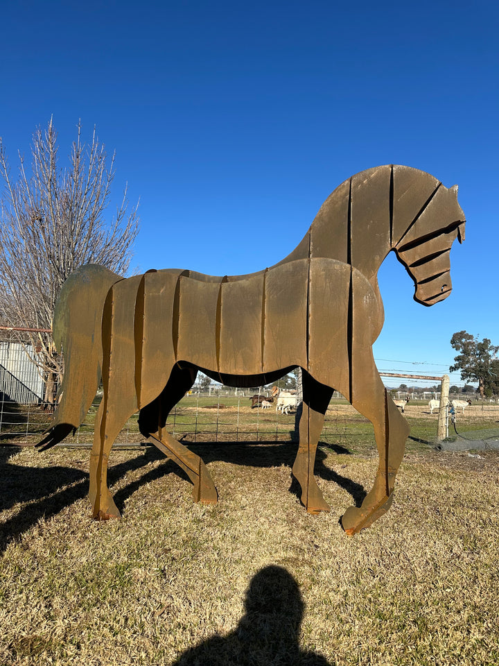 Steel Stride – Metal Horse Sculpture (4 Sizes Available)-Old n Dazed