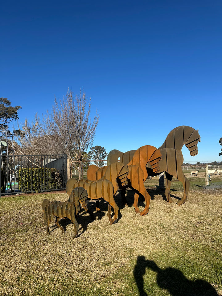 Steel Stride – Metal Horse Sculpture (4 Sizes Available)-Old n Dazed