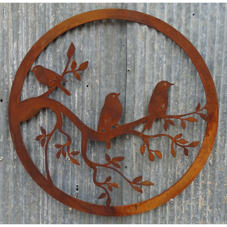 3 Birds in a Circle Metal Wall Art-Old n Dazed
