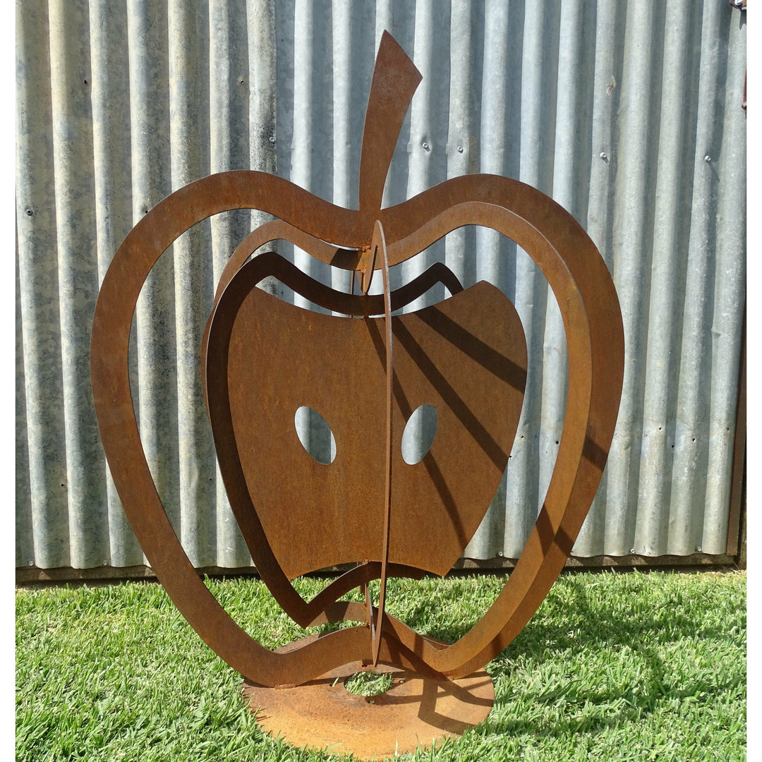 3d Apples (3 sizes available) Metal Garden Art-Old n Dazed