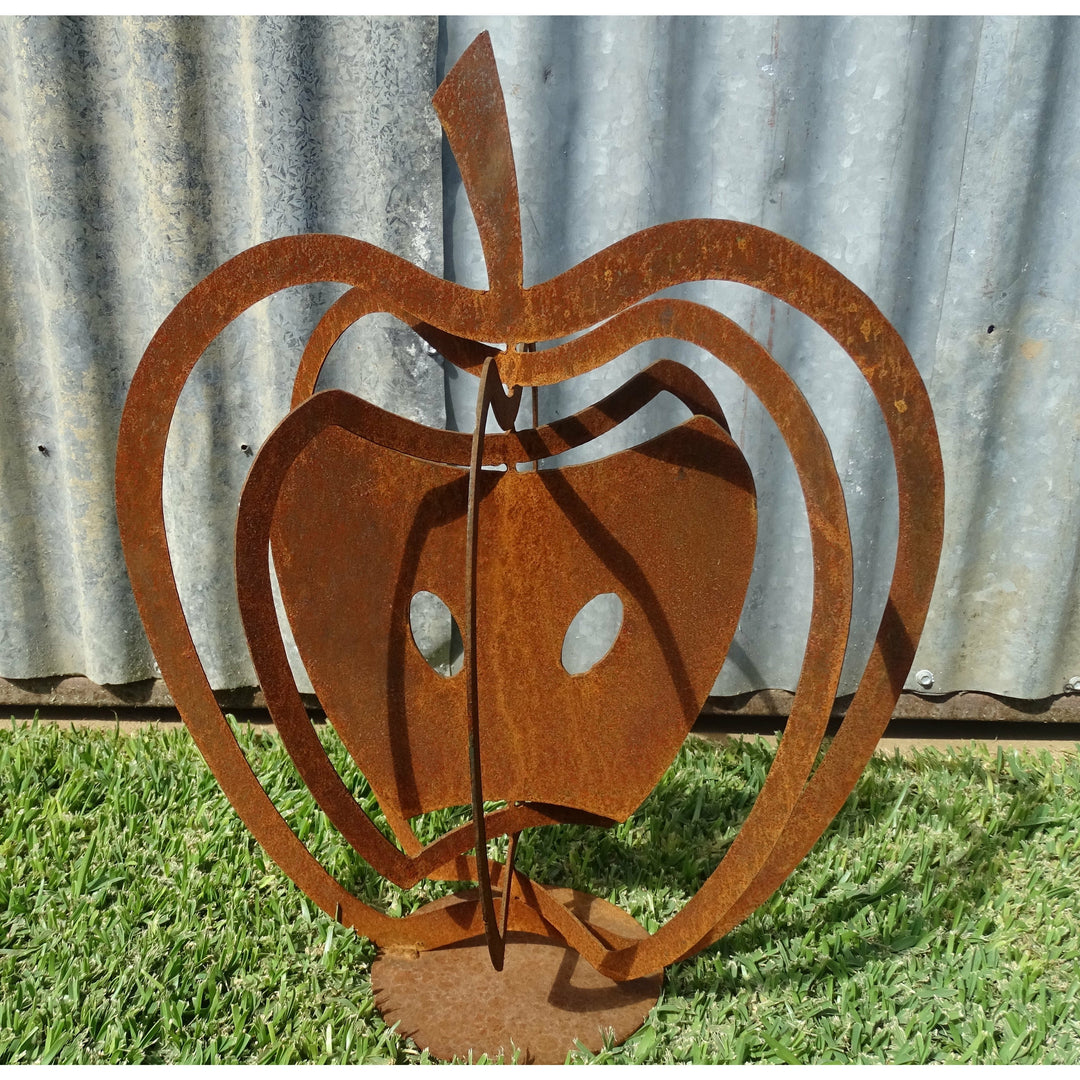 3d Apples (3 sizes available) Metal Garden Art-Old n Dazed