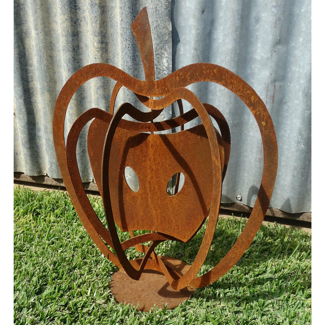3d Apples (3 sizes available) Metal Garden Art-Old n Dazed