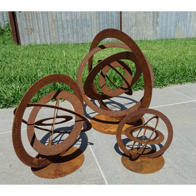 3d Sphere Sculpture Small Sizes (3 sizes available) - Metal Garden Art-Old n Dazed