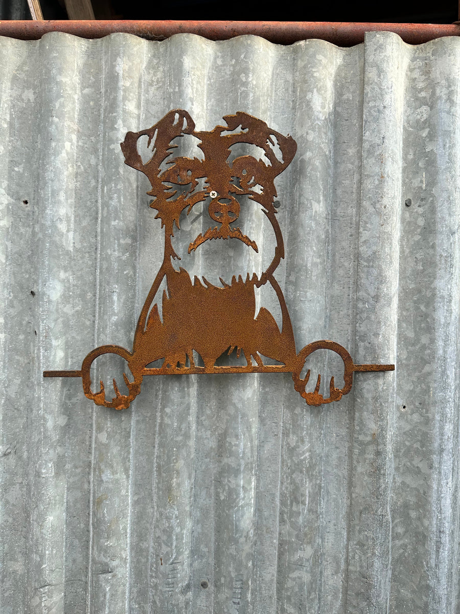 Schnauzer - Dog Memorial Plaque - Metal Art-Old n Dazed
