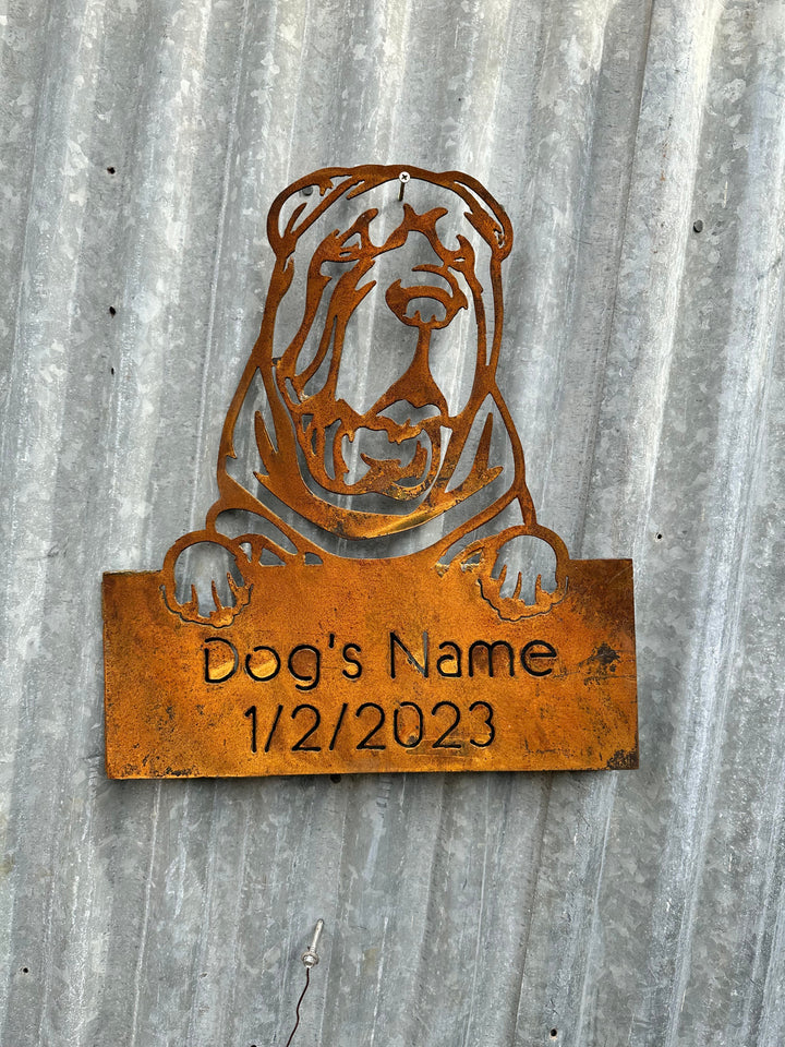 Shar Pei - Dog Memorial Plaque - Metal Art-Old n Dazed