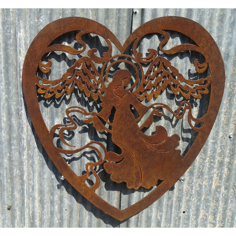 Angel Heart Metal Wall Art-Old n Dazed