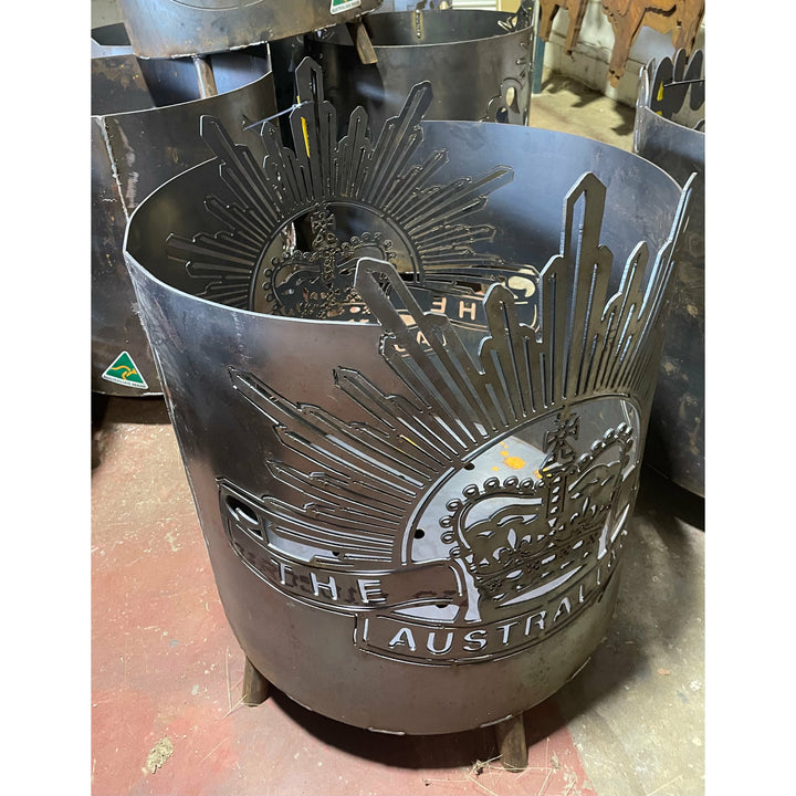 Australian Army Round Fire Pit-Old n Dazed