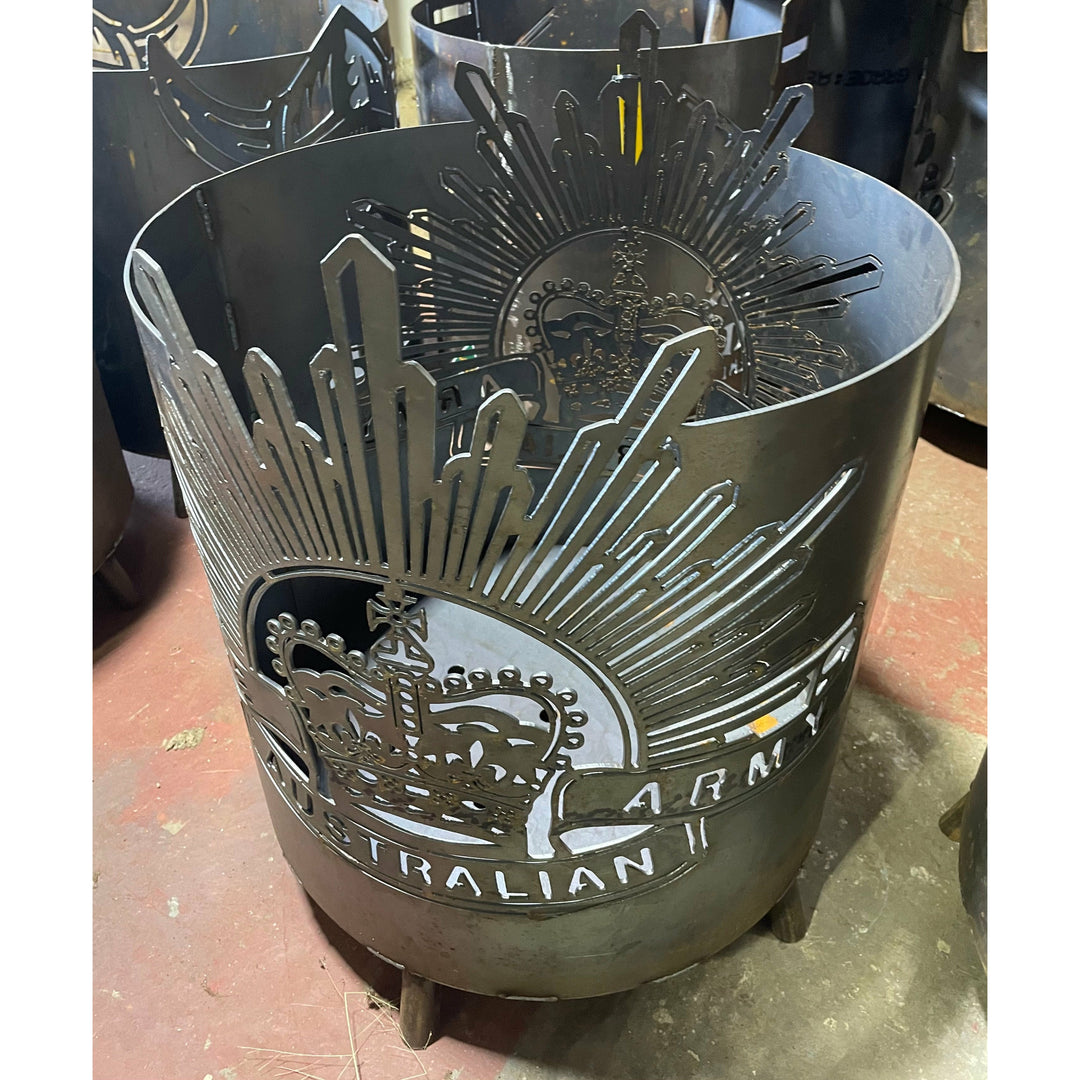 Australian Army Round Fire Pit-Old n Dazed