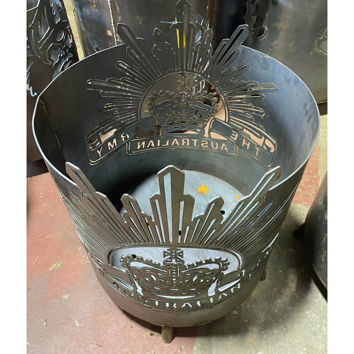 Australian Army Round Fire Pit-Old n Dazed