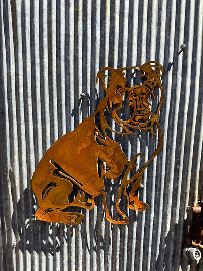 Australian Bulldog Metal Wall Art - Dog Garden Art-Old n Dazed