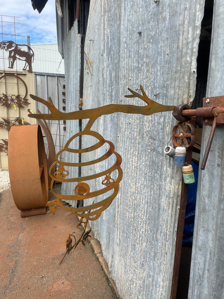 Bee Hive Tree Spike - Metal Garden Art-Old n Dazed