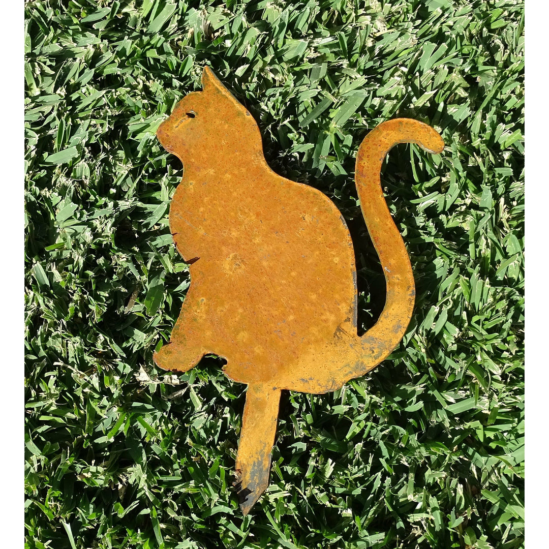 Cat Metal Garden Art-Old n Dazed