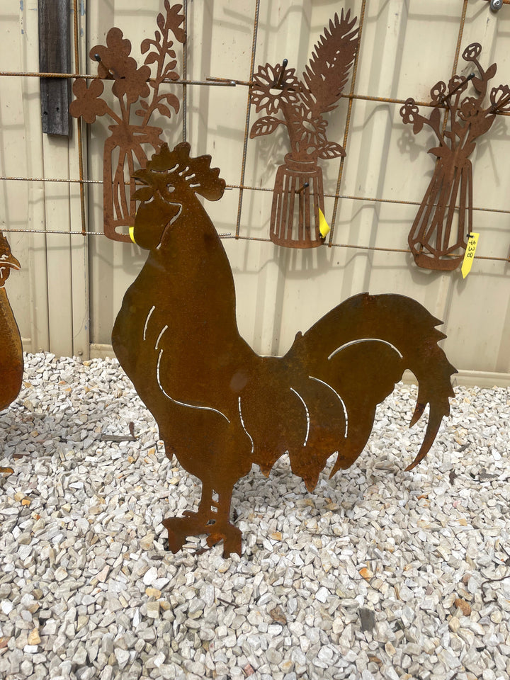 Chicken, Rooster and/or Chicks - Animal Metal Garden Art-Old n Dazed