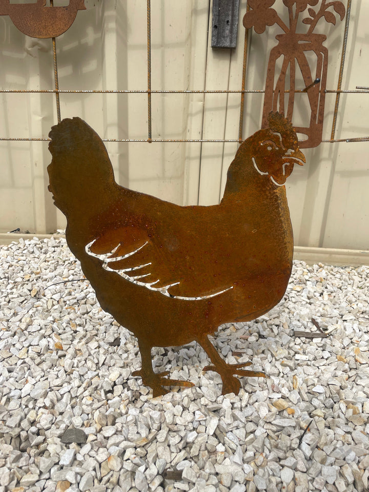 Chicken, Rooster and/or Chicks - Animal Metal Garden Art-Old n Dazed