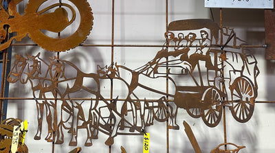 Cobb & Co Coach Horse and Cart Metal Wall Art-Old n Dazed
