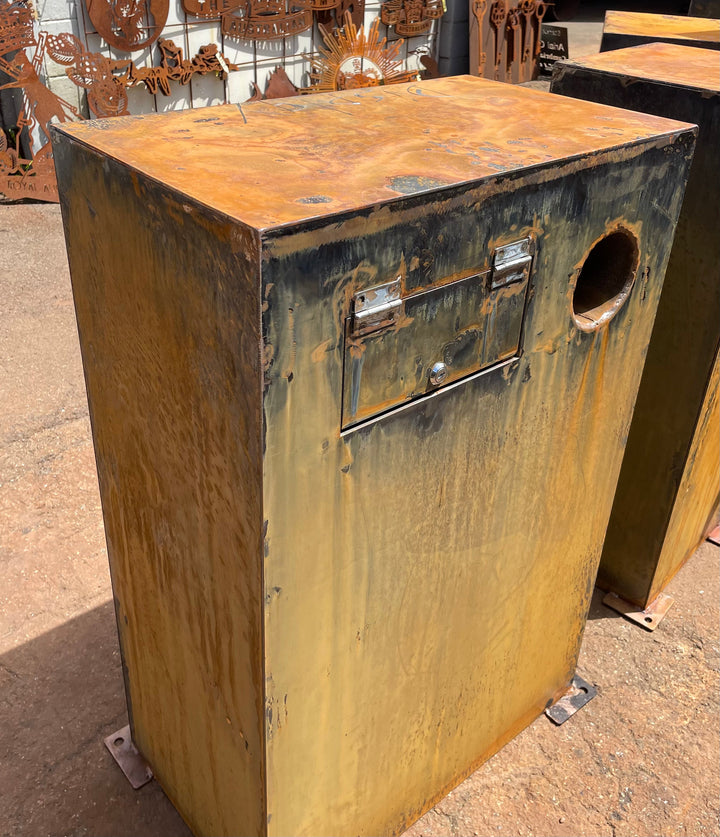 Custom Made Metal Mailbox Double Square letterbox-Old n Dazed
