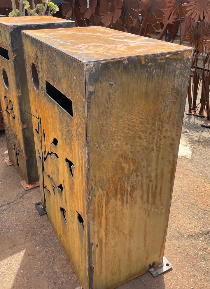 Custom Made Metal Mailbox Double Square letterbox-Old n Dazed