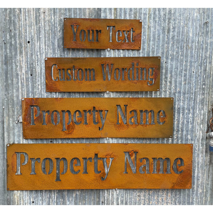 Custom Made Metal Rectangular Signs Property Name-Old n Dazed