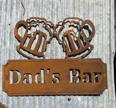 Dad's - Pop's - Custom Made Metal Bar Sign-Old n Dazed