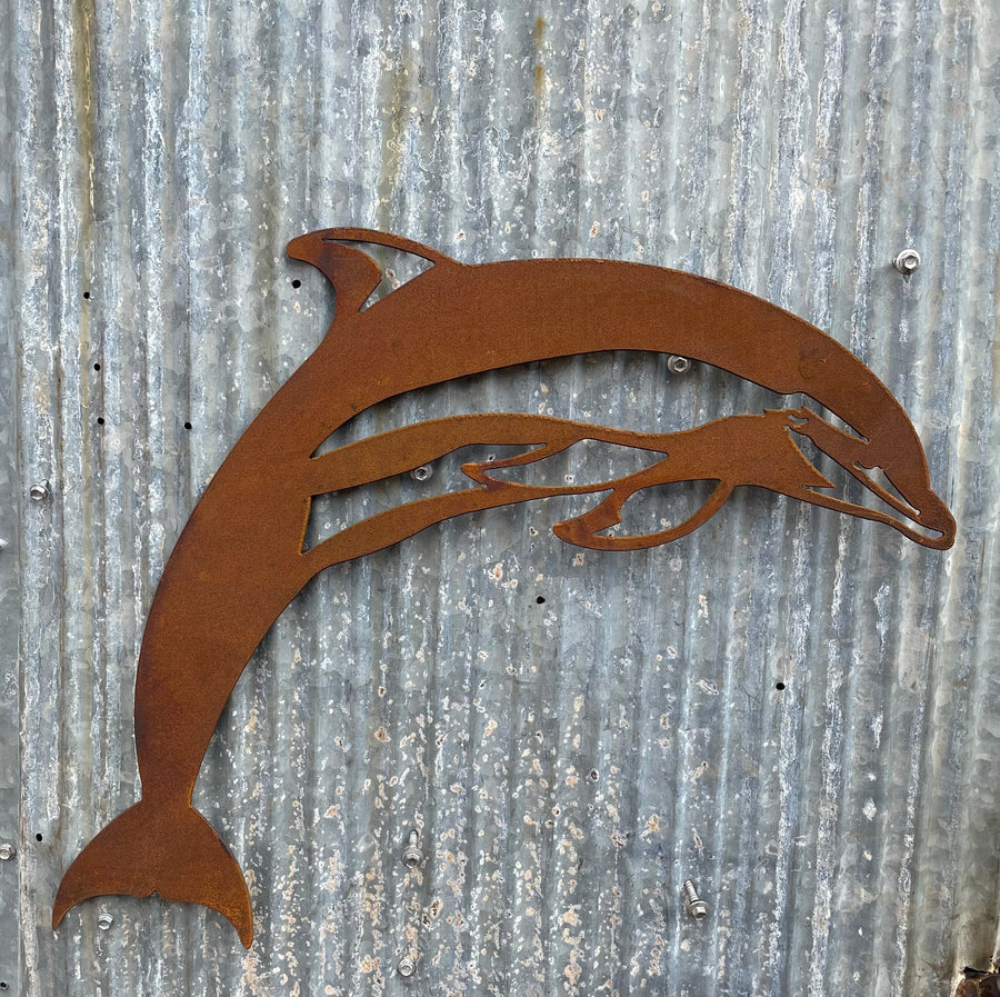 Dolphin Metal Wall Art-Old n Dazed
