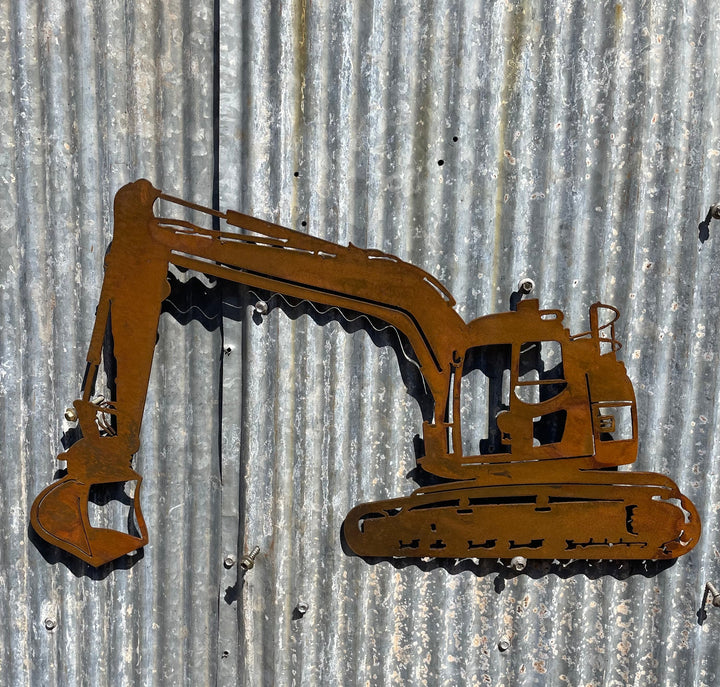 Excavator Metal Wall Art-Old n Dazed