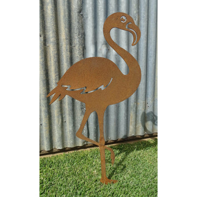 Flamingo Metal Garden Art-Old n Dazed