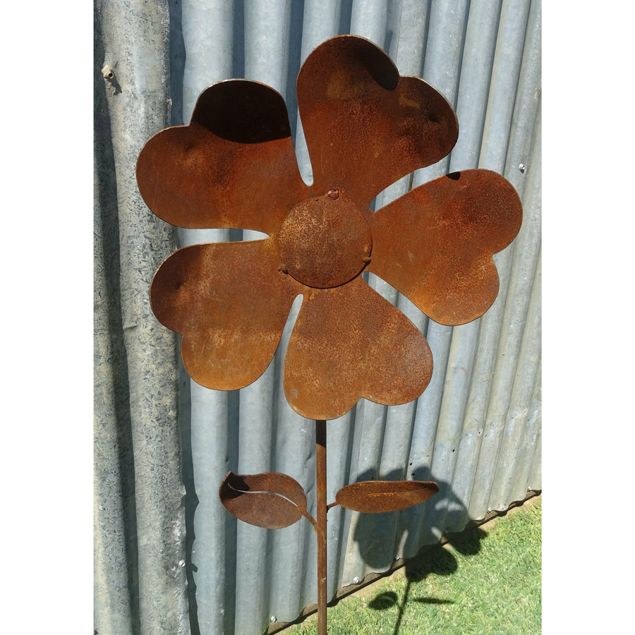 Flower 1000mm tall Metal Garden Art-Old n Dazed