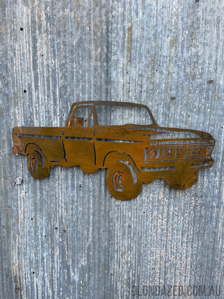 Ford F100 1976 Metal Wall Art-Old n Dazed