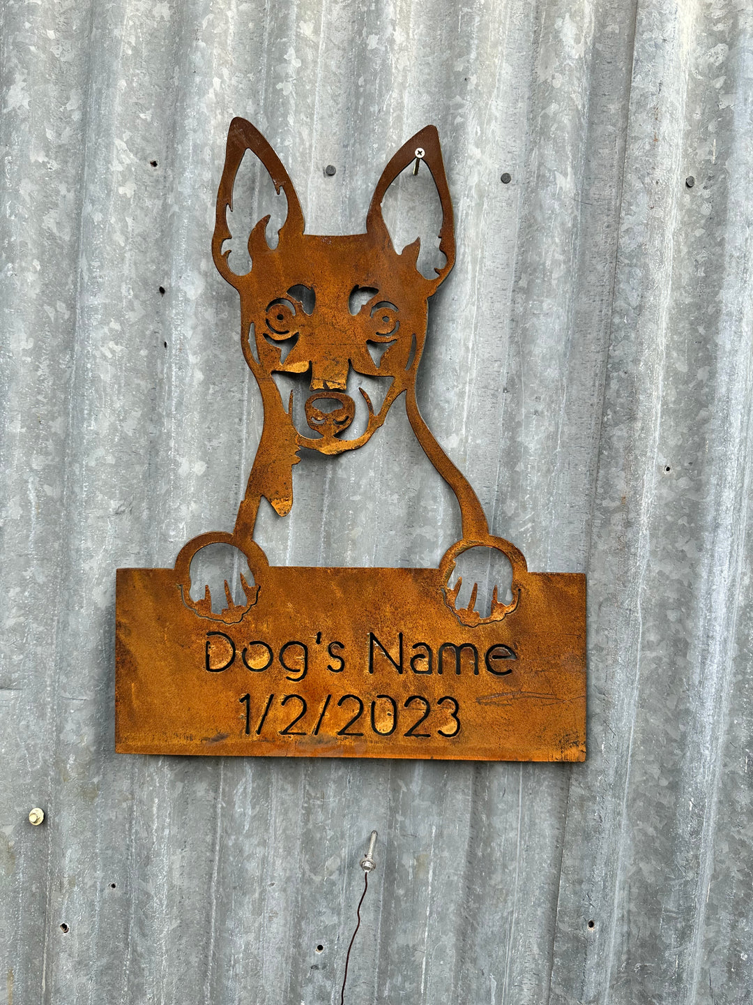 Fox Terrier - Dog Memorial Plaque - Metal Art-Old n Dazed