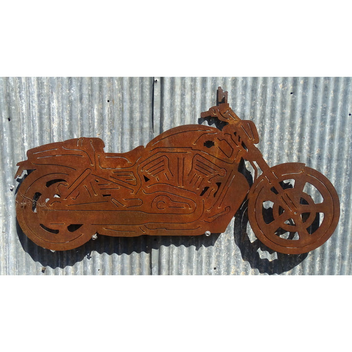 Harley V Rod Motorcycle Metal Wall Art-Old n Dazed
