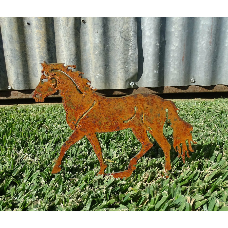 Horse Metal Garden Art-Old n Dazed