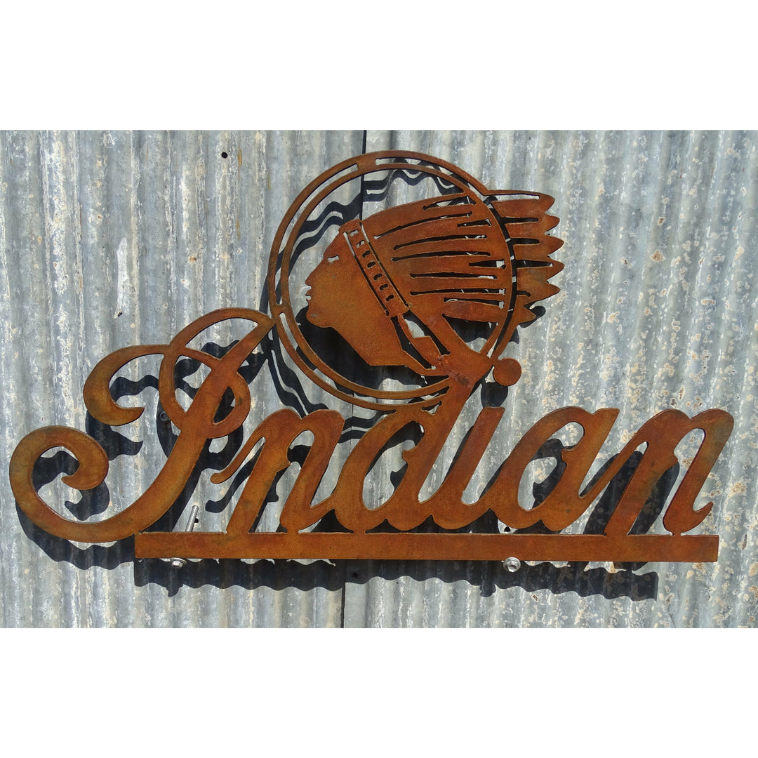 Indian Motorcycles Sign Metal Wall Art-Old n Dazed