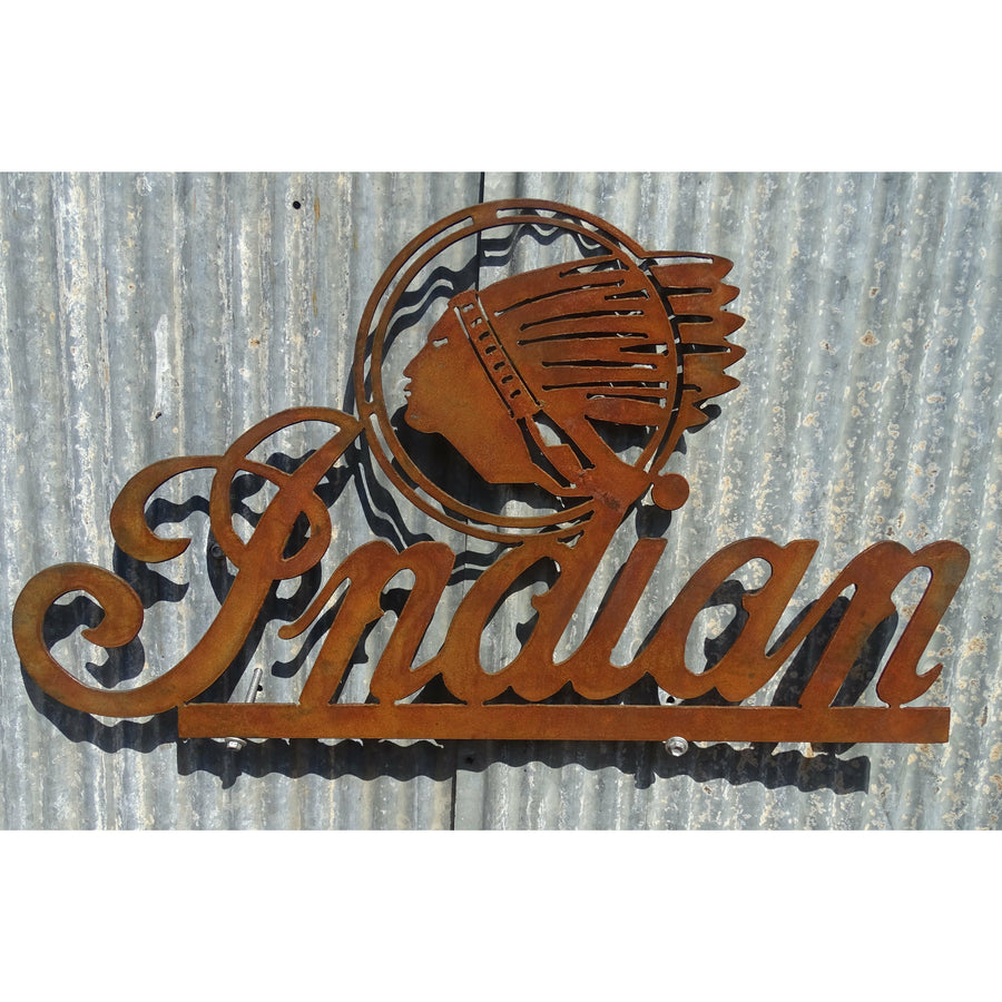 Indian Motorcycles Sign Metal Wall Art-Old n Dazed