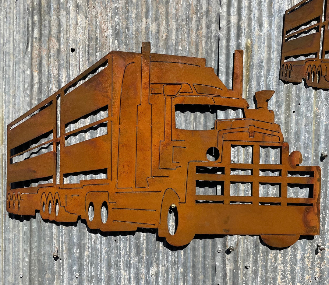 Kenworth Cattle Truck Metal Wall Art-Old n Dazed