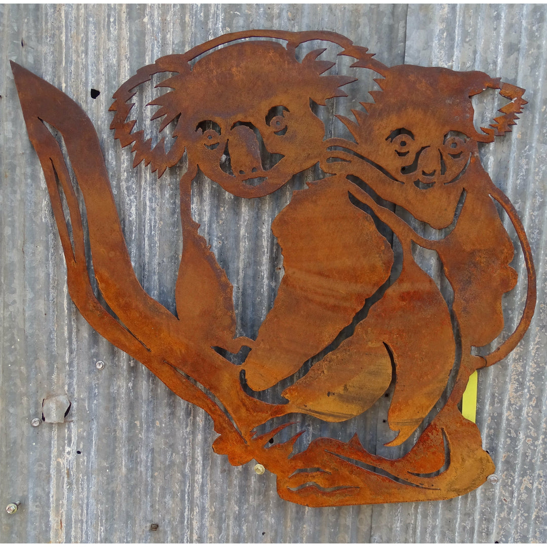 Koala and Baby Metal Wall Art-Old n Dazed