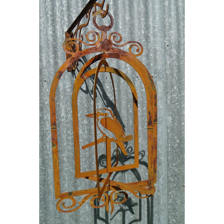 Kookaburra Birdcage Metal Garden Art-Old n Dazed