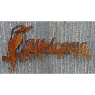 Kookaburra Metal Welcome Sign (custom wording available)-Old n Dazed
