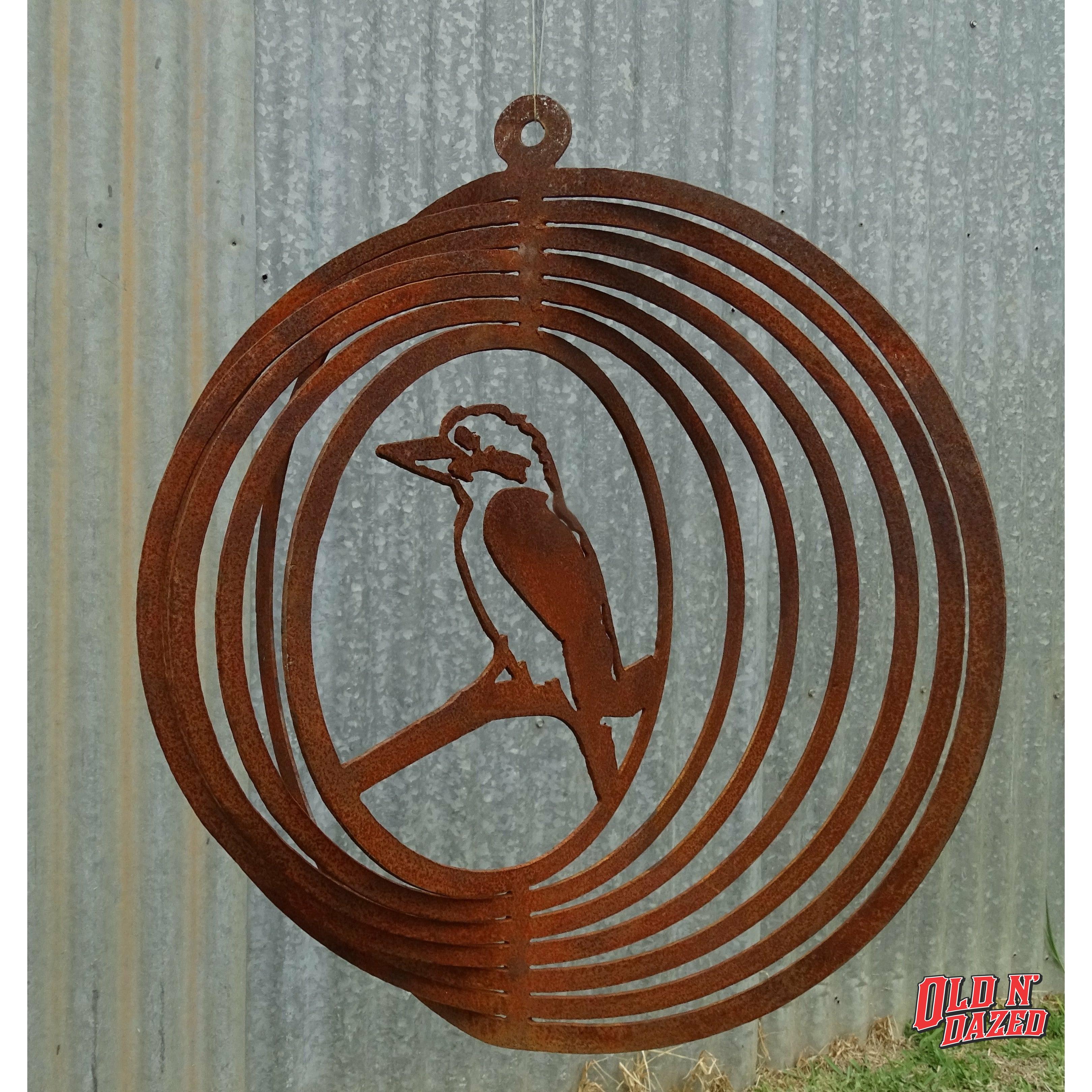 WEBER WORKSHOPS BIRDメタル Kookaburra Wind Spinner | Mesmerizing Australian Charm for Your